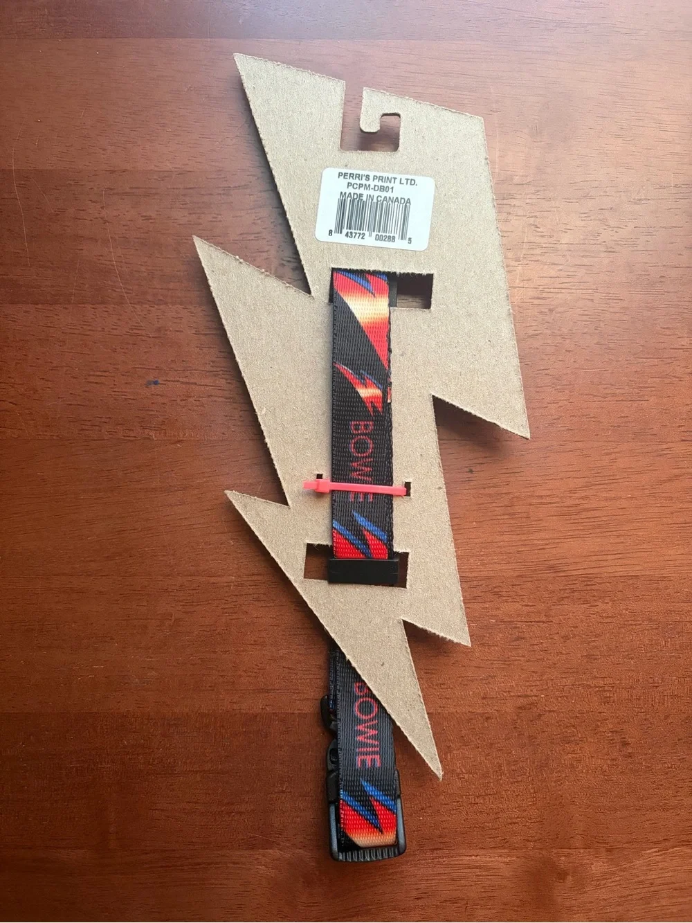 Bowie Dog Collar - Red & Black Lightning Design